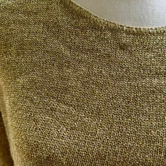 Jaclyn Smith vintage Gold Sequined Chiffon Layer Lagenlook Sweater vintage - Picture 3 of 8